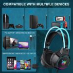 هدست گیمینگ اونیکوما مدل X15 Pro، درگاه شارژ USB، دارای نورپردازی RGB، با قابلیت اتصال به چند دستگاه - Image 9