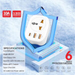 تبدیل دیواری و شارژر ارلدام مدل 4IN1 POWER SOCKET - Image 5