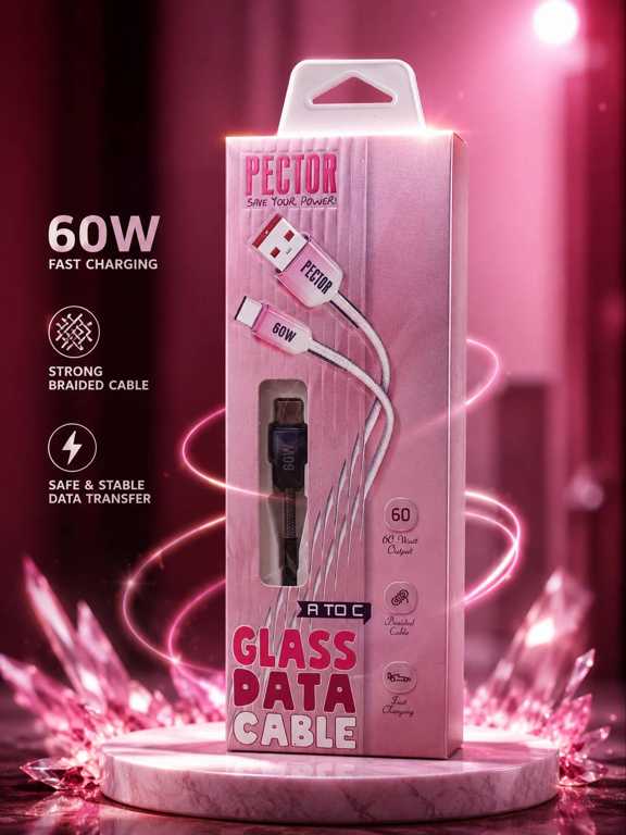 کابل60_compressed_50576x768 کابل شارژ اورجینال پکتور PECTOR 60W تایپ C پکدار مدل PX-170 - Image 1
